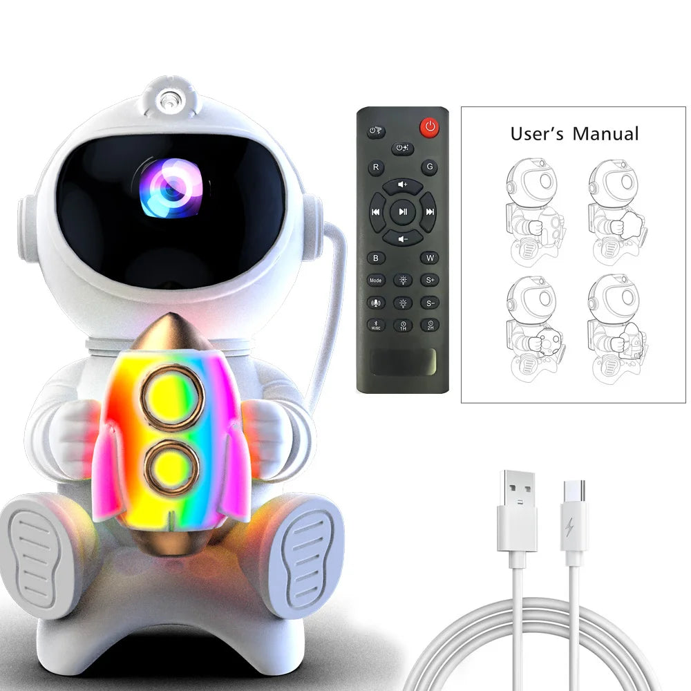 Astronaut Galaxy Projector – Starry Sky Night Light with Bluetooth Speaker
