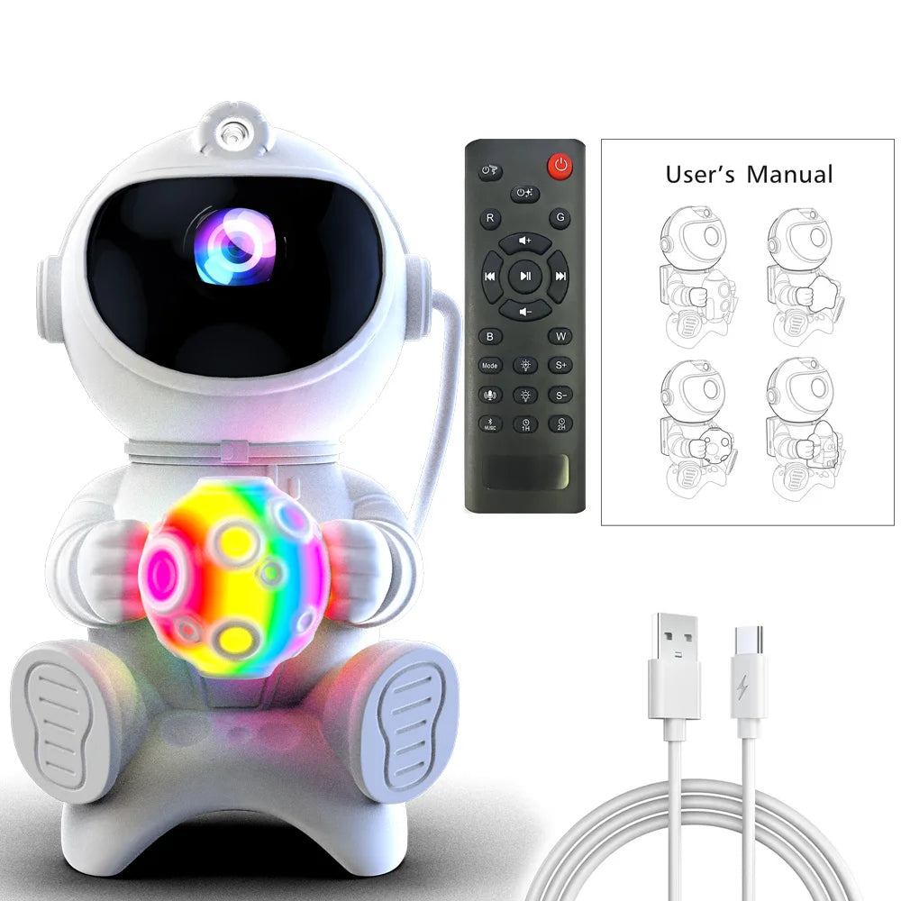 Astronaut Galaxy Projector – Starry Sky Night Light with Bluetooth Speaker
