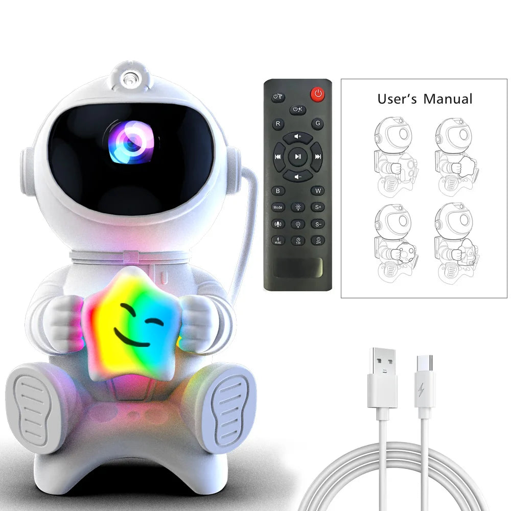 Astronaut Galaxy Projector – Starry Sky Night Light with Bluetooth Speaker